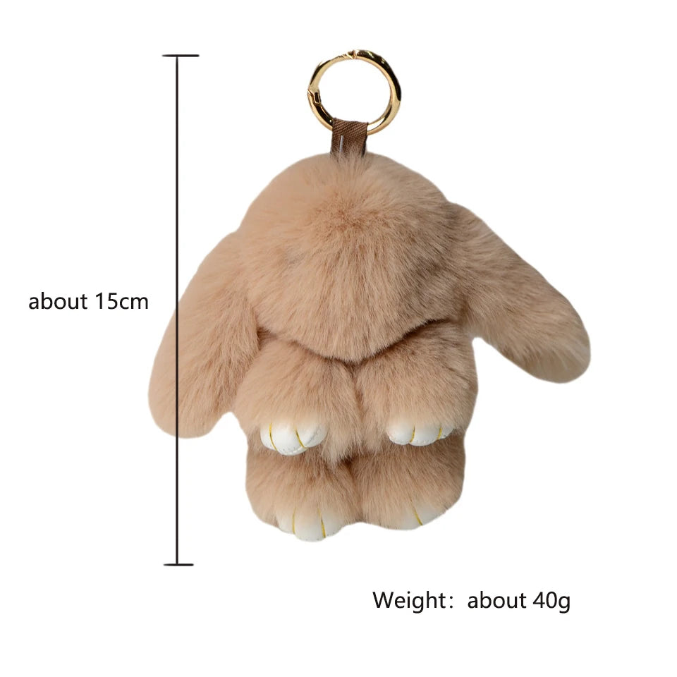 Rabbit Fur Keychain Bag Pendant Accessory For Women And Gifts