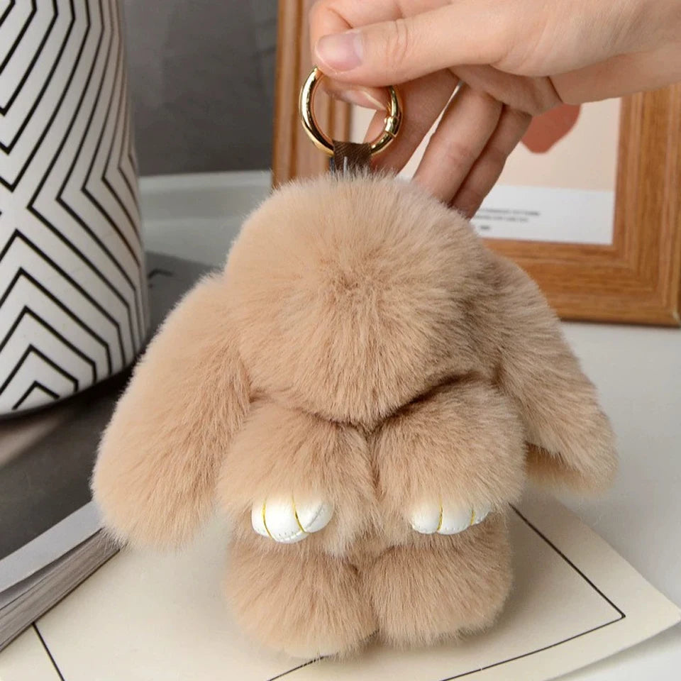 Rabbit Fur Keychain Bag Pendant Accessory For Women And Gifts