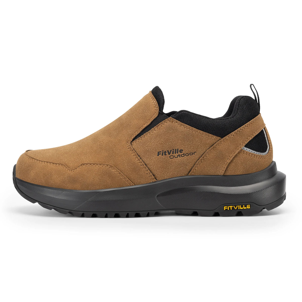 Fitville Mens Slip On Hiking Loafers With Orthopedic Support