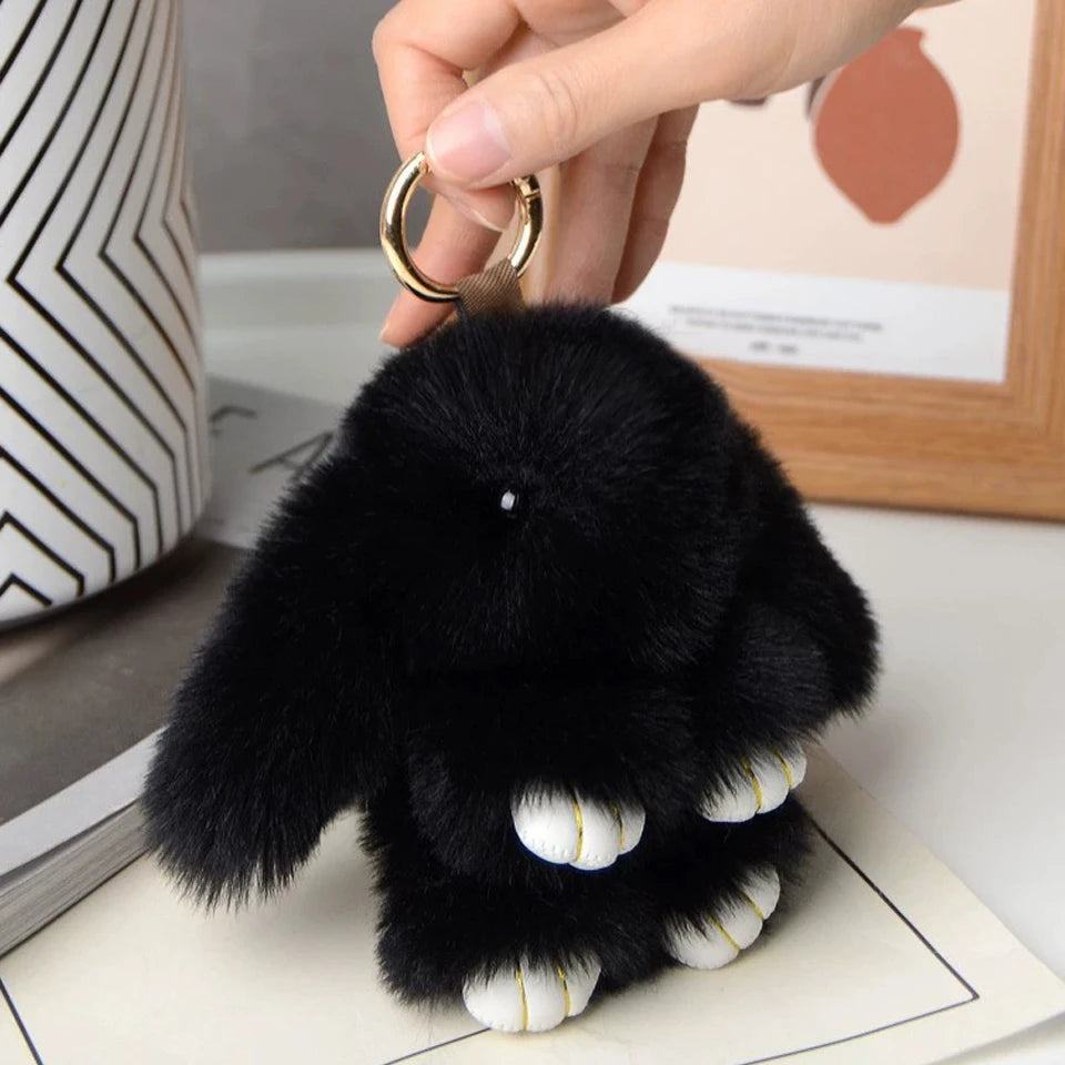 Rabbit Fur Keychain Bag Pendant Accessory For Women And Gifts