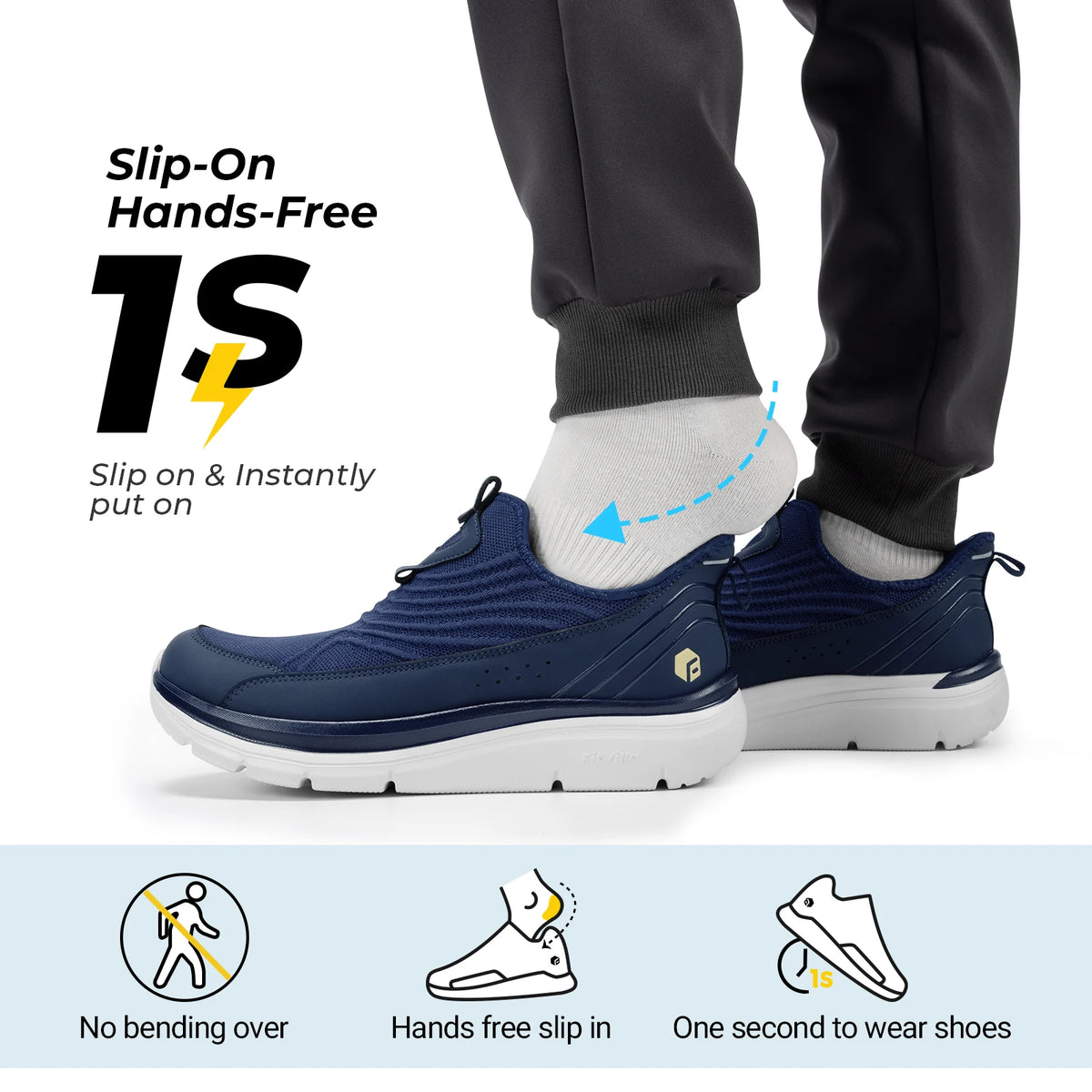 FitVille Men Wide Walking Sneakers Lightweight Breathable Orthopedic