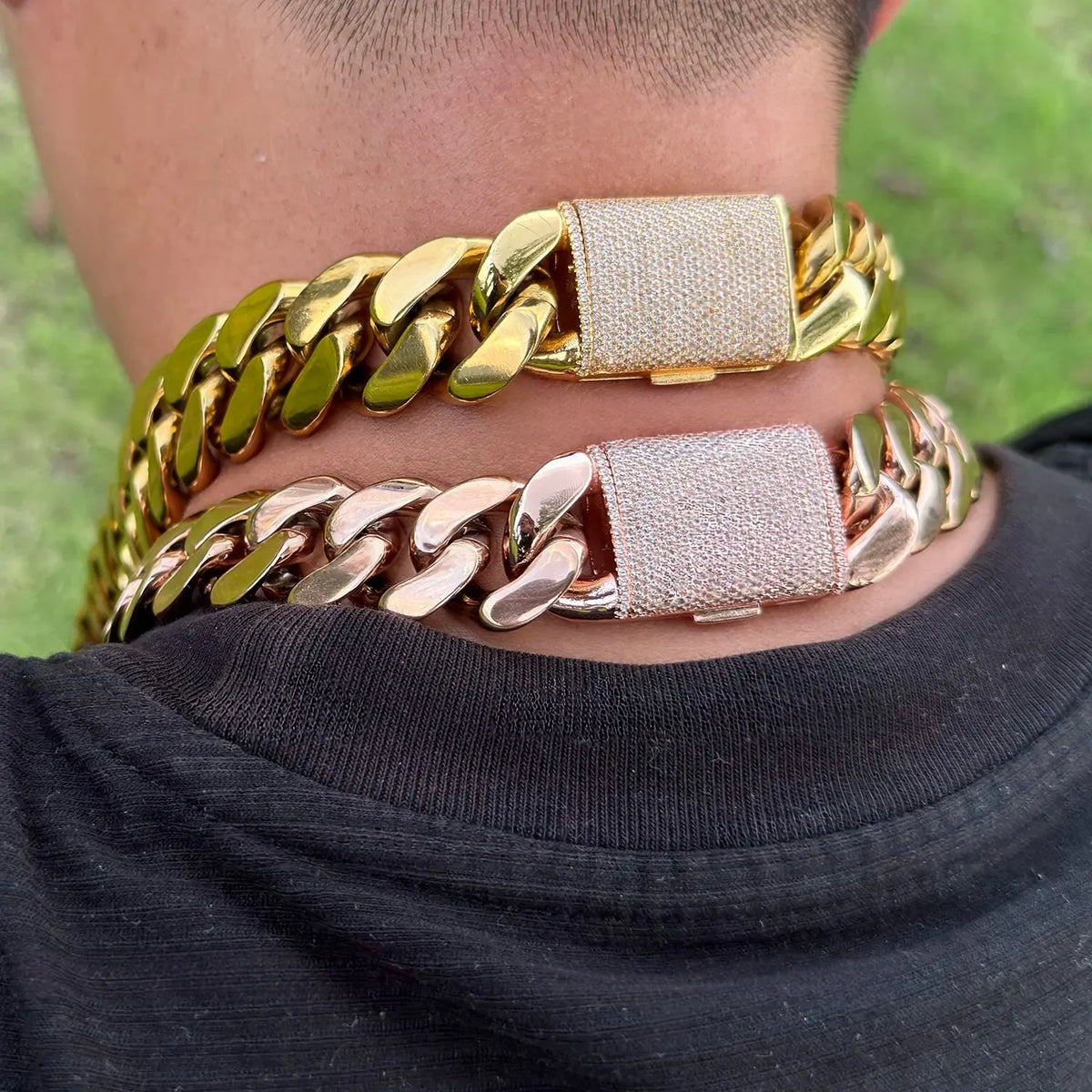 Heavyweight Men's Miami Cuban Link Chain With Iced Moissanite Clasp