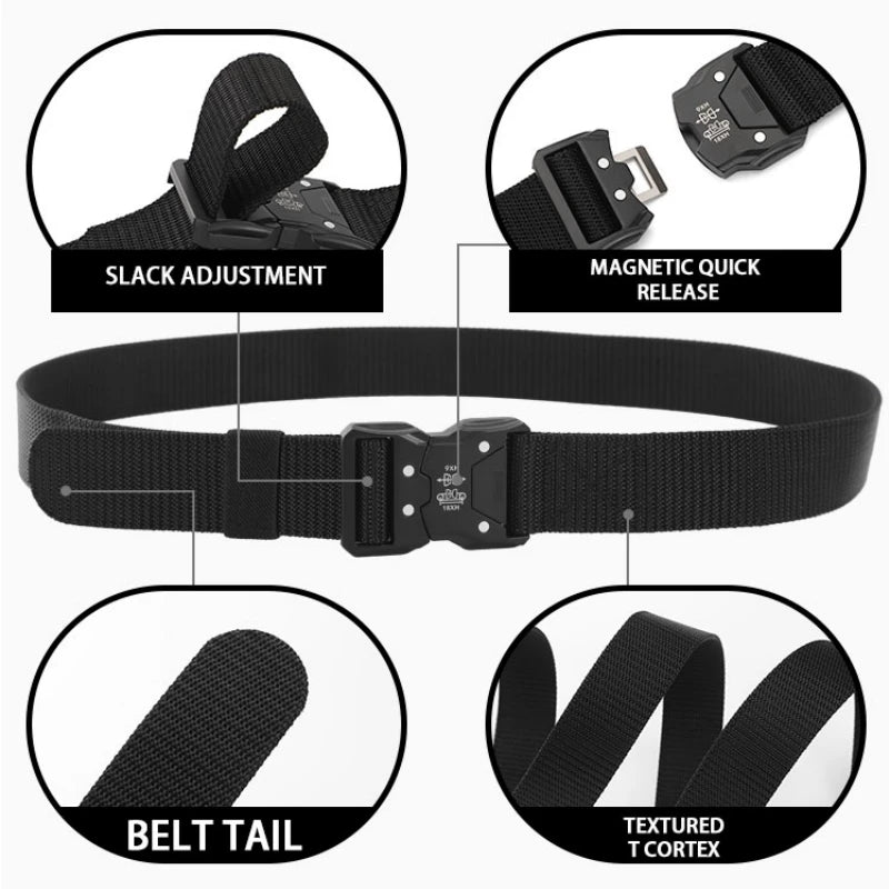 Elastic Outdoor Tactical Quick Release Nylon Braided Belt